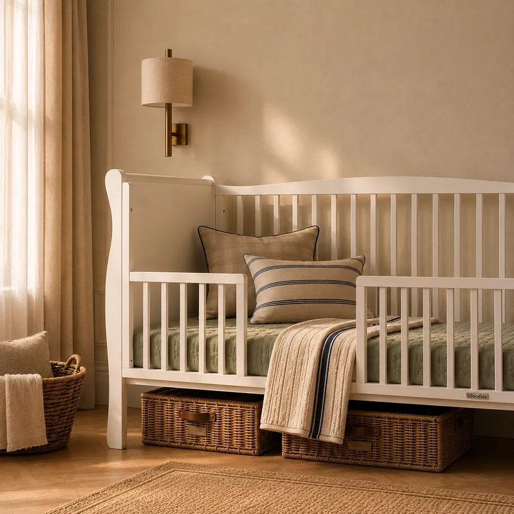 Woodies Noble Cot Bed postýlka 140×70 cm bílá