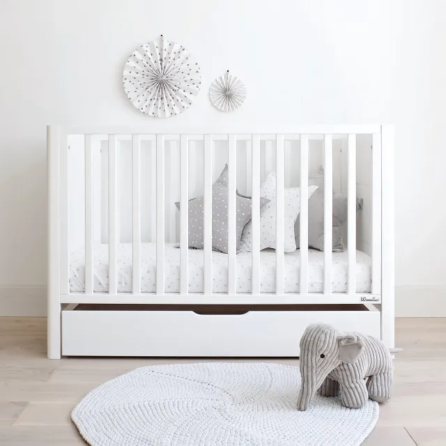 Woodies Smooth Cot 120×60 dětská postýlka bílá