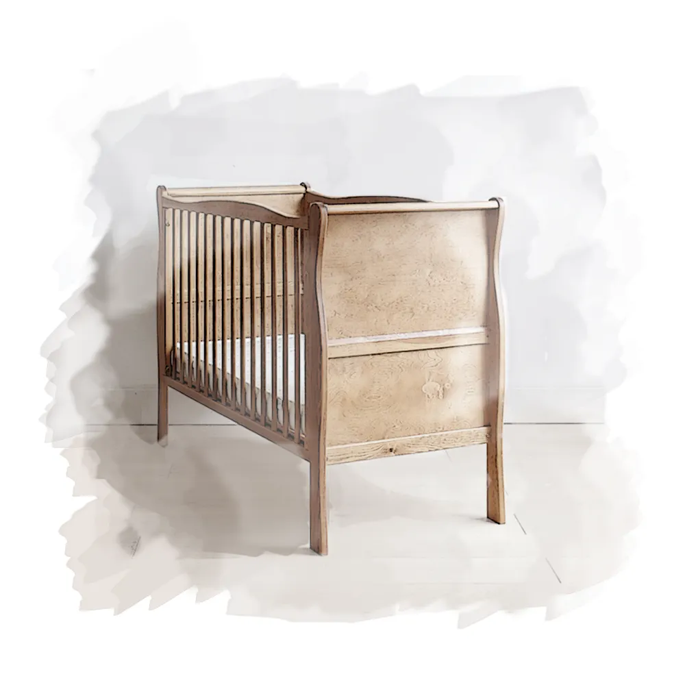 Woodies Noble Cot Bed 140×70 vintage bok s obloukem