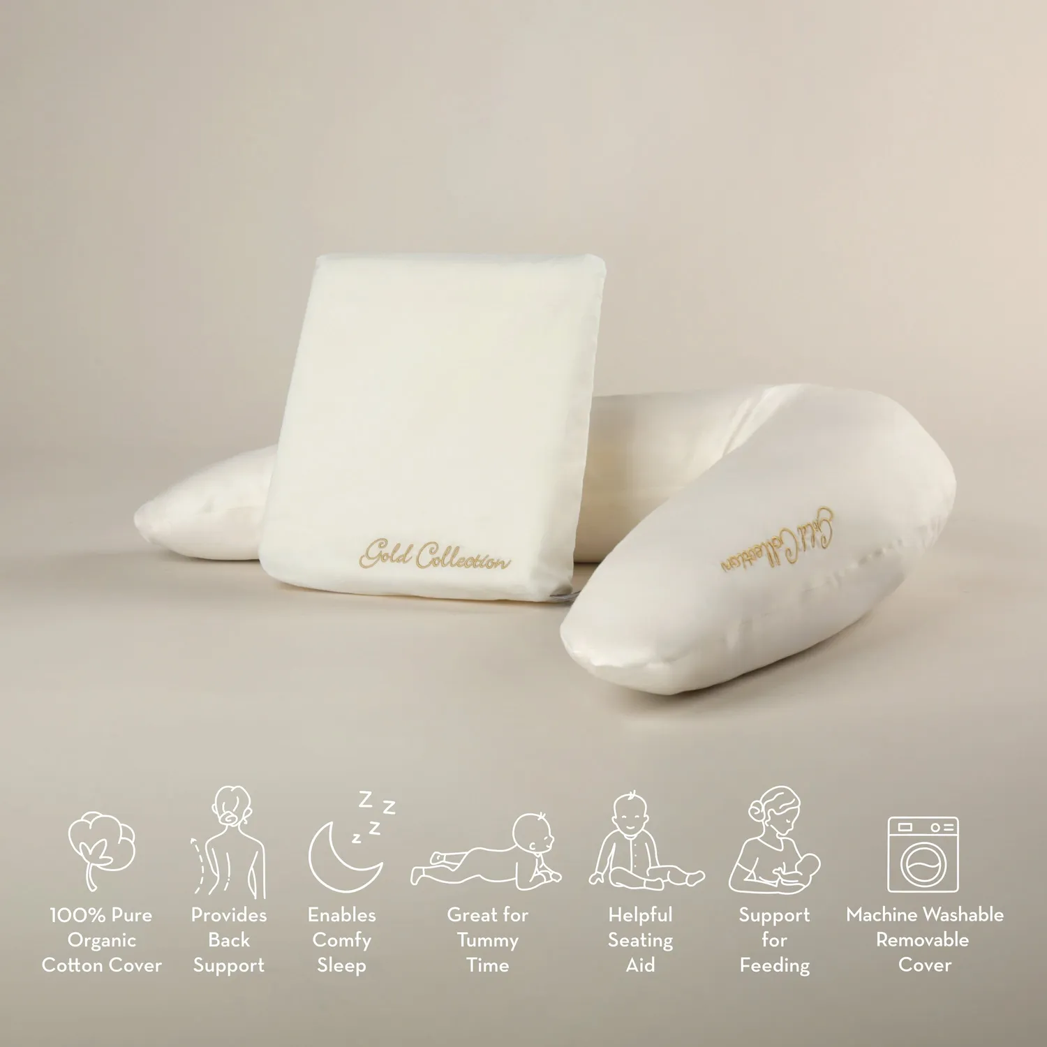 Cuddleco Mother&Baby Organic Cotton sada kojicích polštářů 2 ks