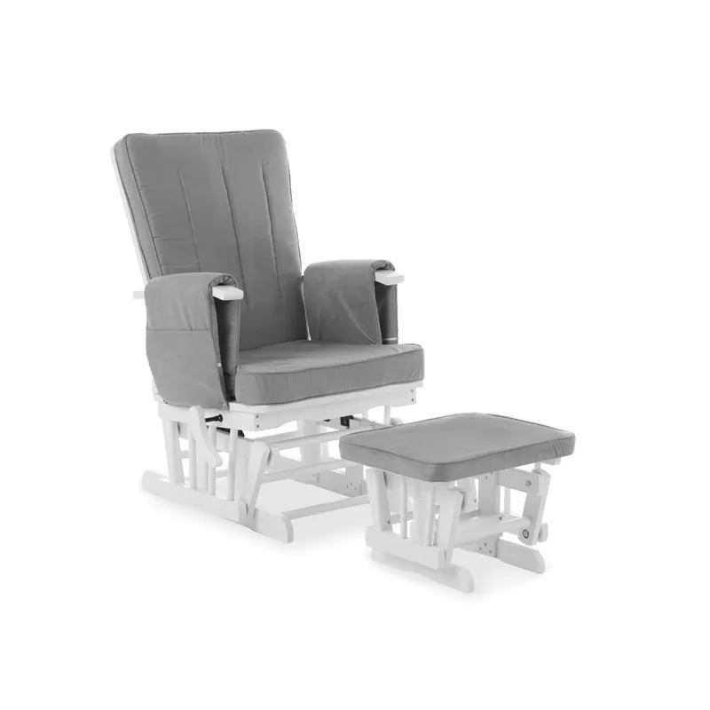 Obaby Deluxe Reclining Glider Chair & Stool křeslo s podnožkou Grey
