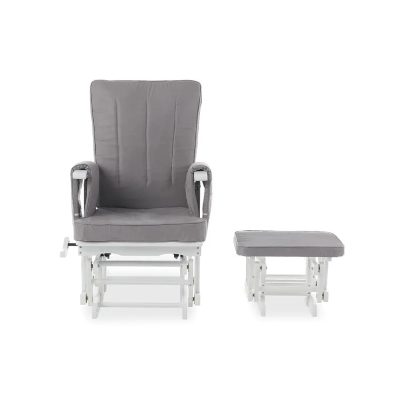 Obaby Deluxe Reclining Glider Chair & Stool křeslo s podnožkou Grey