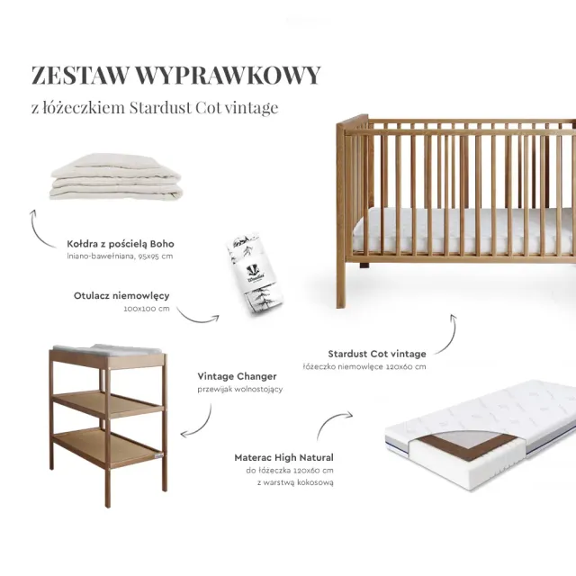 Woodies Stardust Cot vintage výbavička 120×60 5dílná
