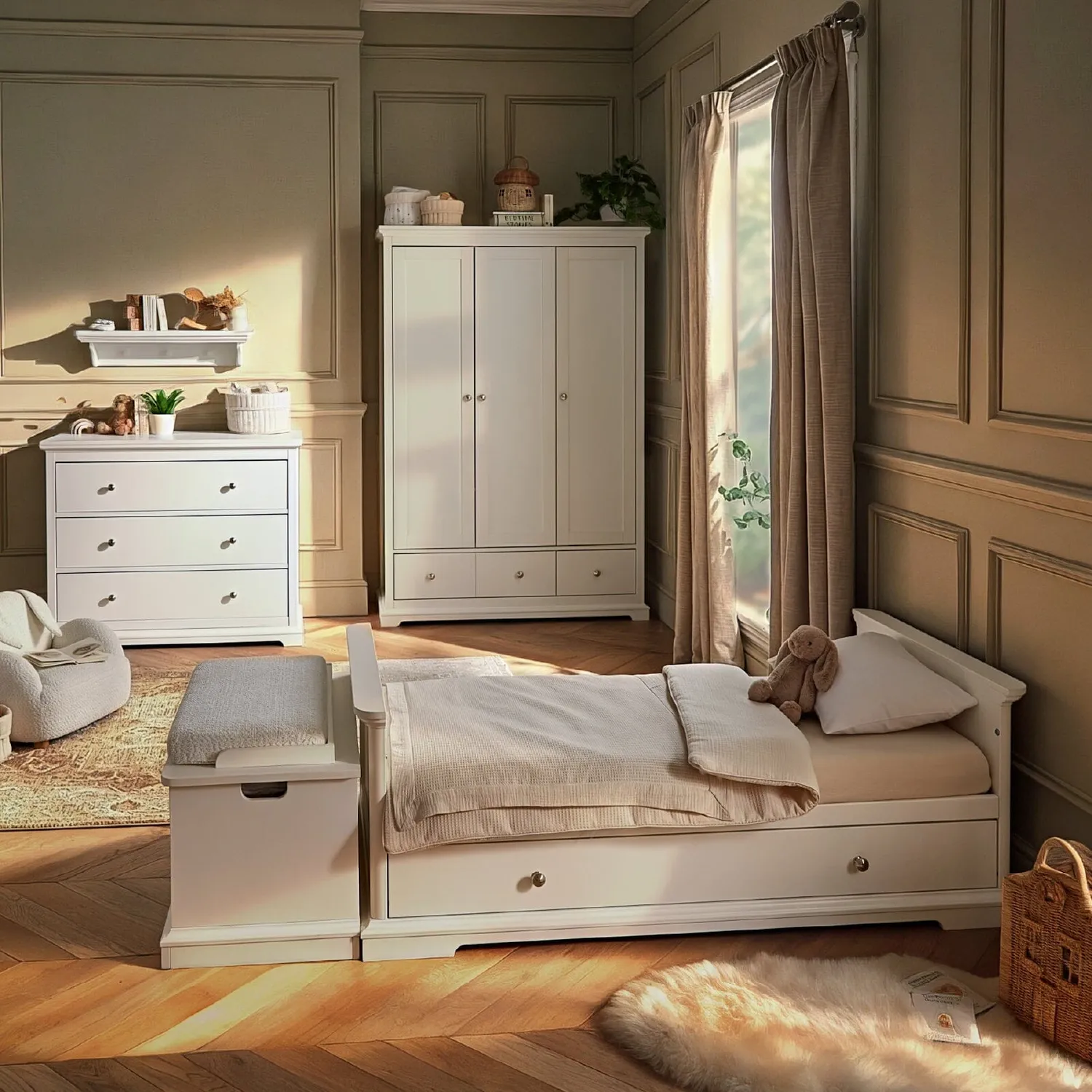 Cuddleco Beaumont bílá sestava nábytku 2dílná