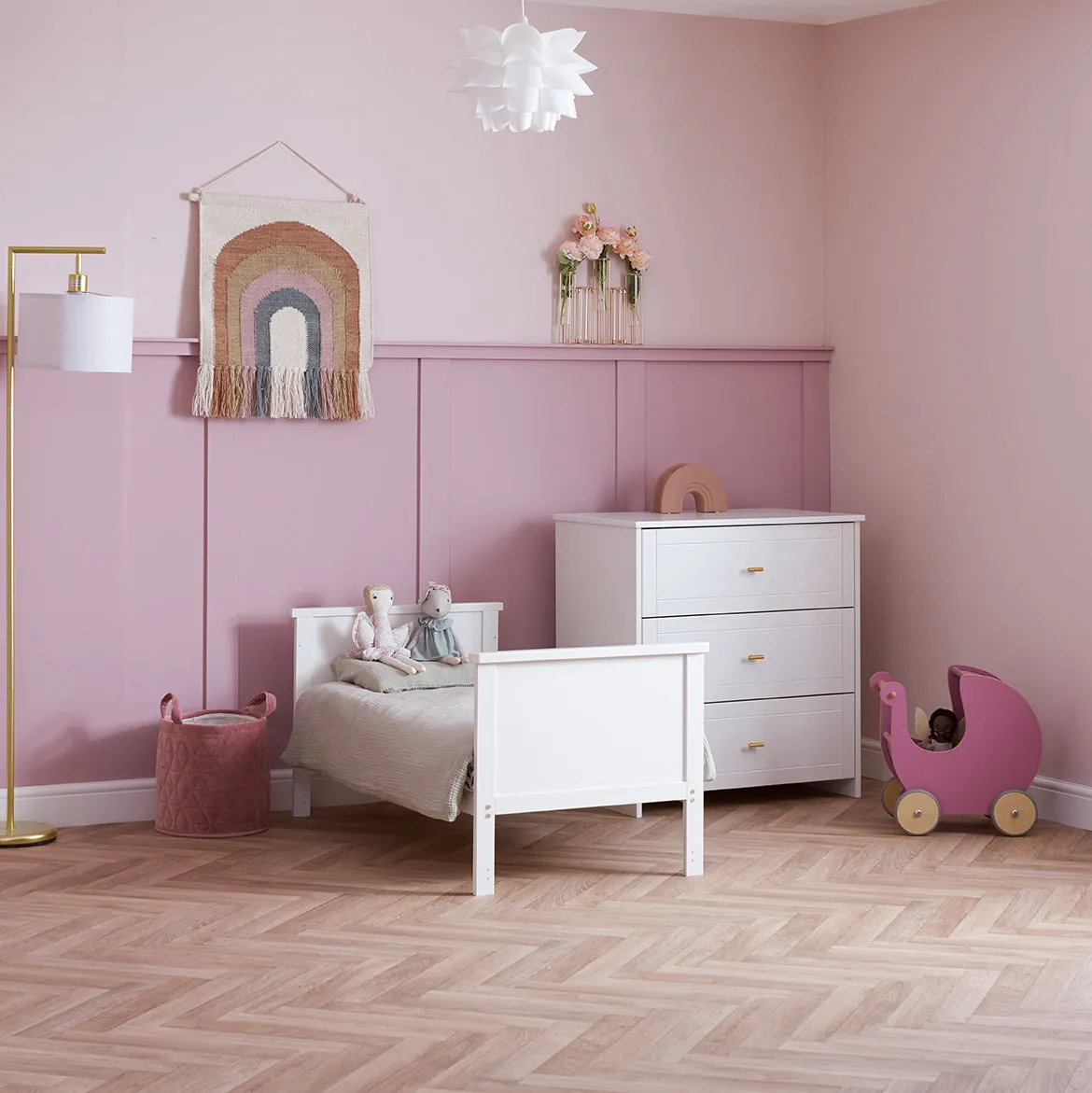 Obaby Evie Mini sestava 3dílná bílá 120×60