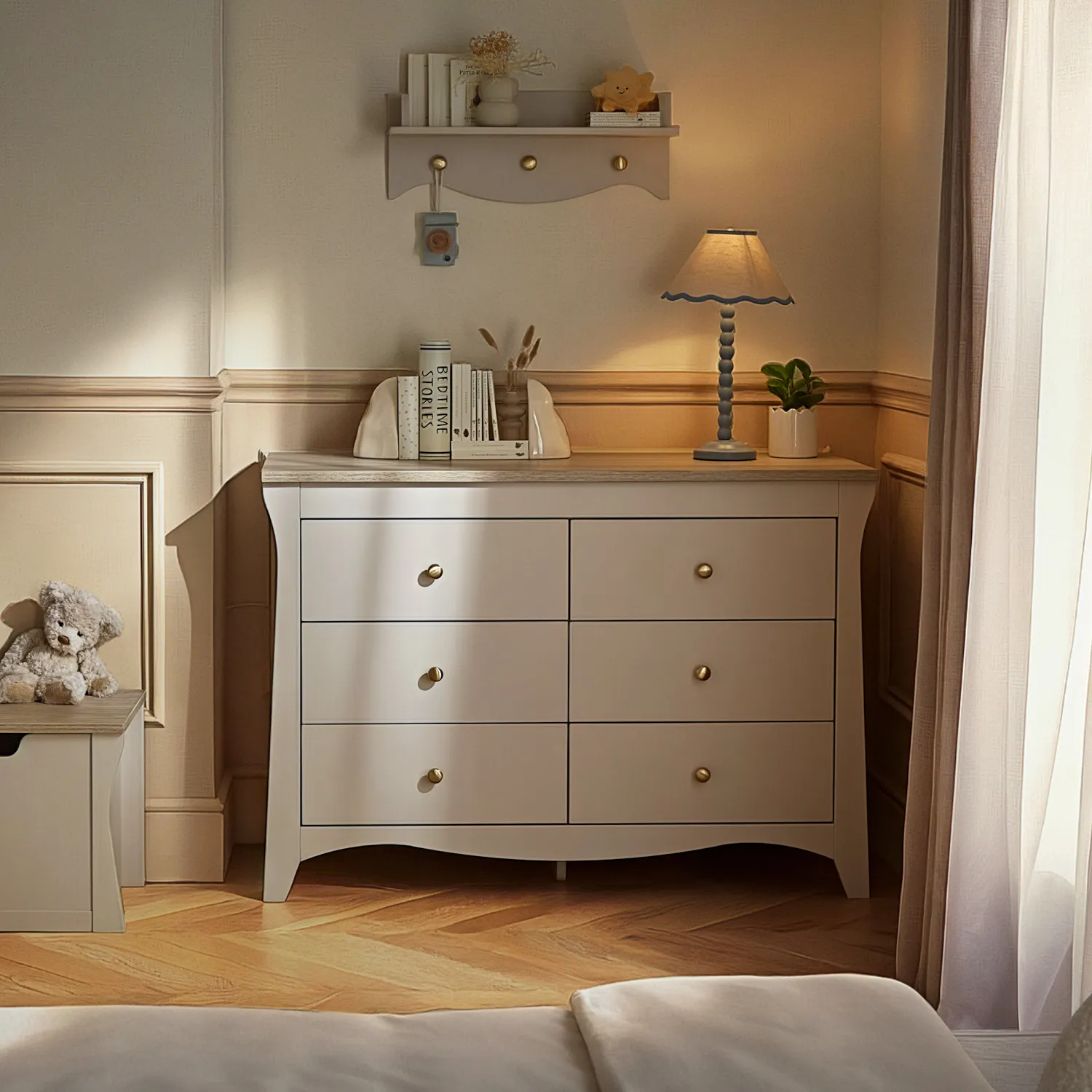 Cuddleco Clara 6 Drawer Dresser komoda s přebalovacím pultem