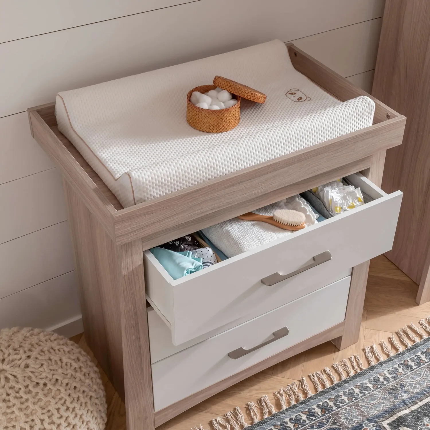 Cuddleco Lana přebalovací komoda Ash White 3 zásuvky