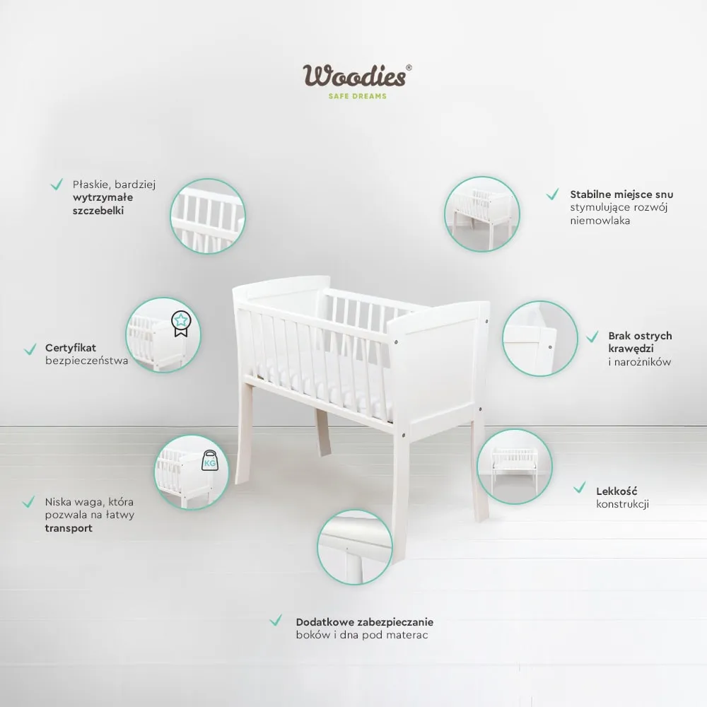 Woodies Classic Crib 90×40 mini dětská postýlka