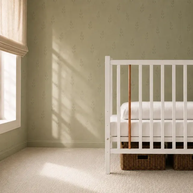 Woodies Stardust Cot 120x60 postýlka bílá s mědí