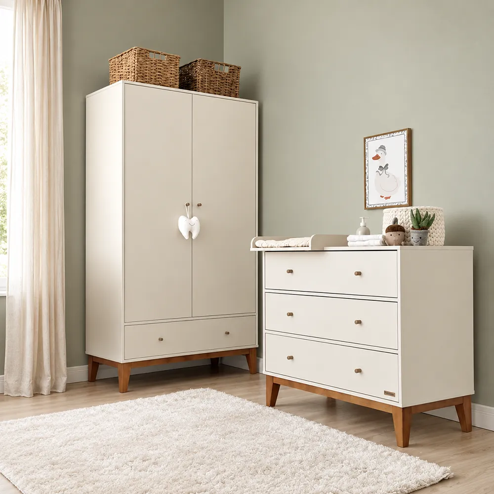 Woodies Craft šatní skříň kašmír se zásuvkou