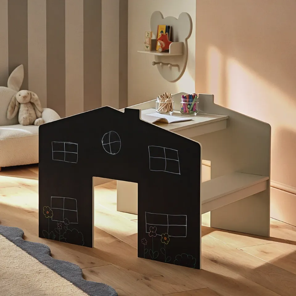 Cuddleco Play House Desk for 2 dětský stůl s lavicemi Pebble