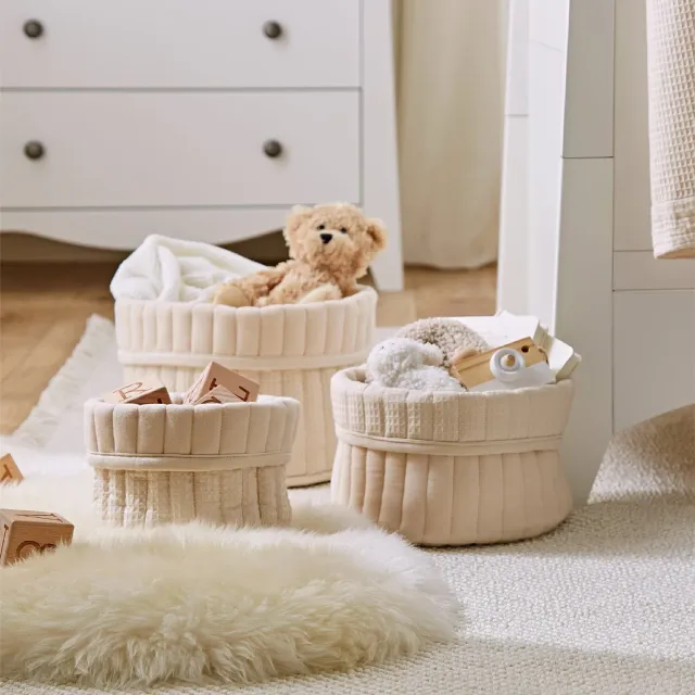 Cuddleco látkové úložné koše 3 ks prošívané