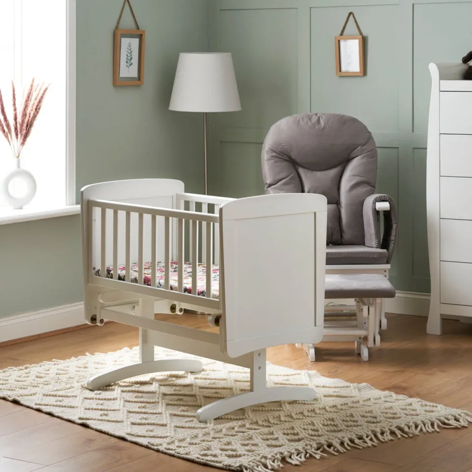 Obaby houpací kolébka 85×43 bílá s matrací