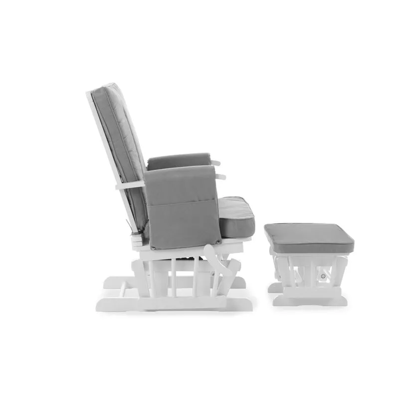 Obaby Deluxe Reclining Glider Chair & Stool křeslo s podnožkou Grey