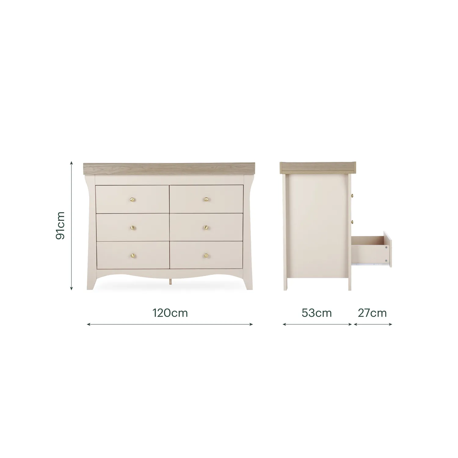 Cuddleco Clara 6 Drawer Dresser komoda s přebalovacím pultem