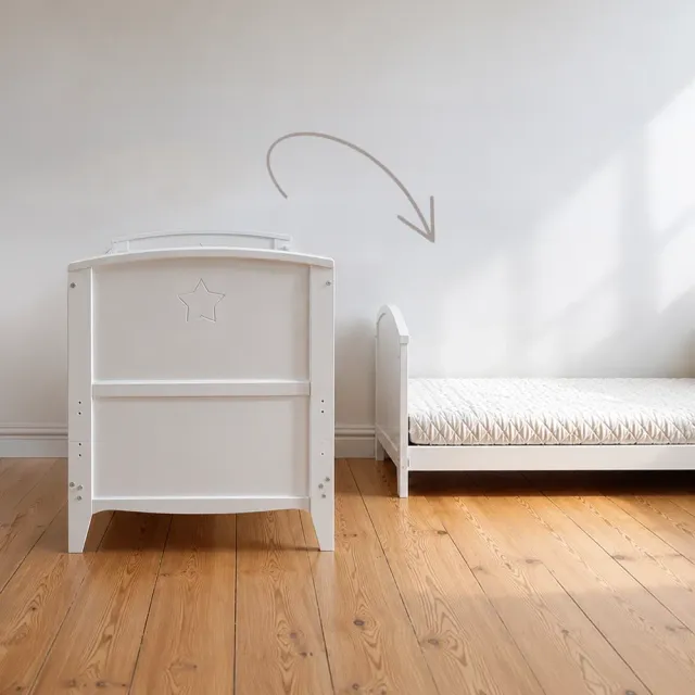 Woodies Starlight Cot Bed dětská postýlka 140 × 70 cm s přestavbou
