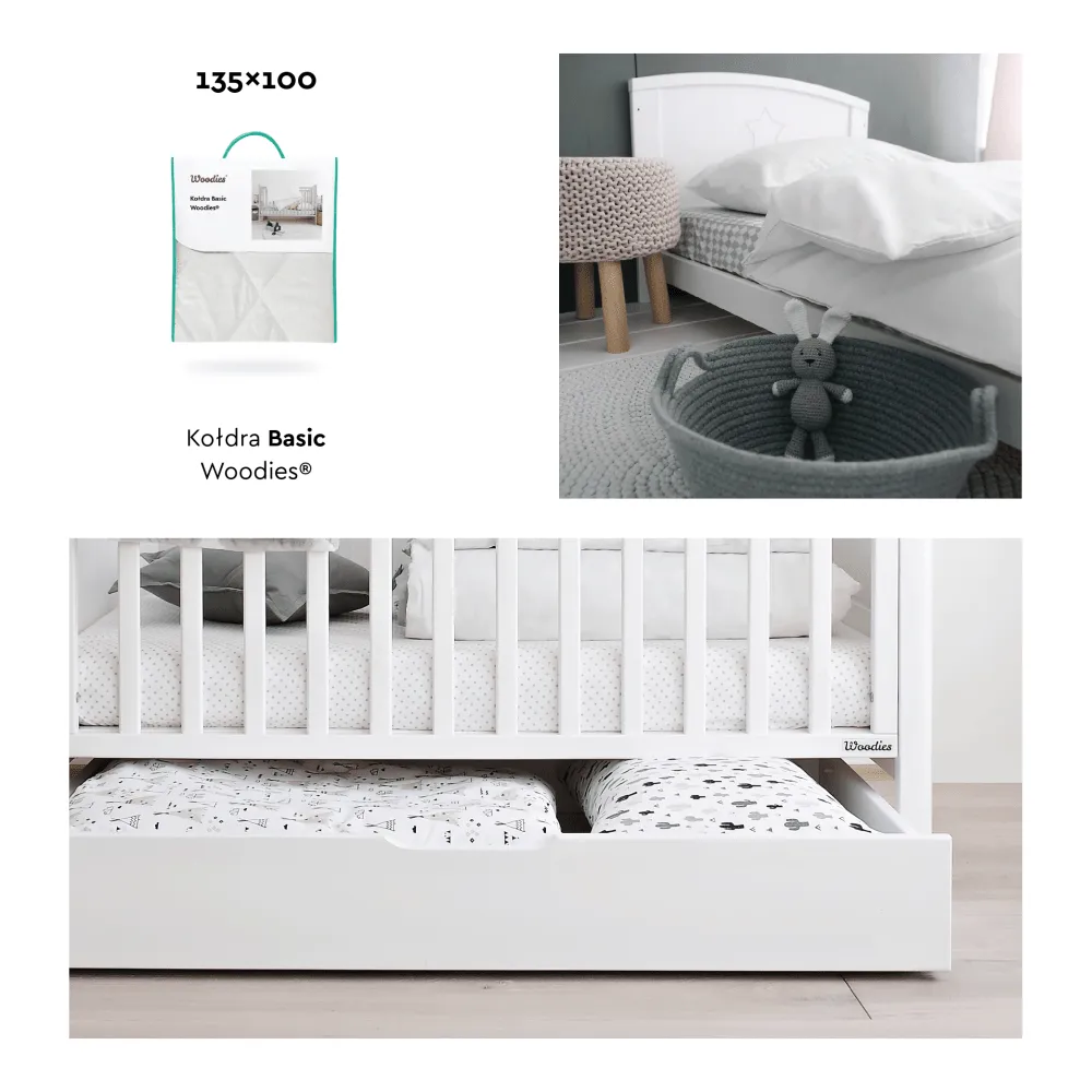 Woodies Basic dětská peřina 135×100 s polštářem