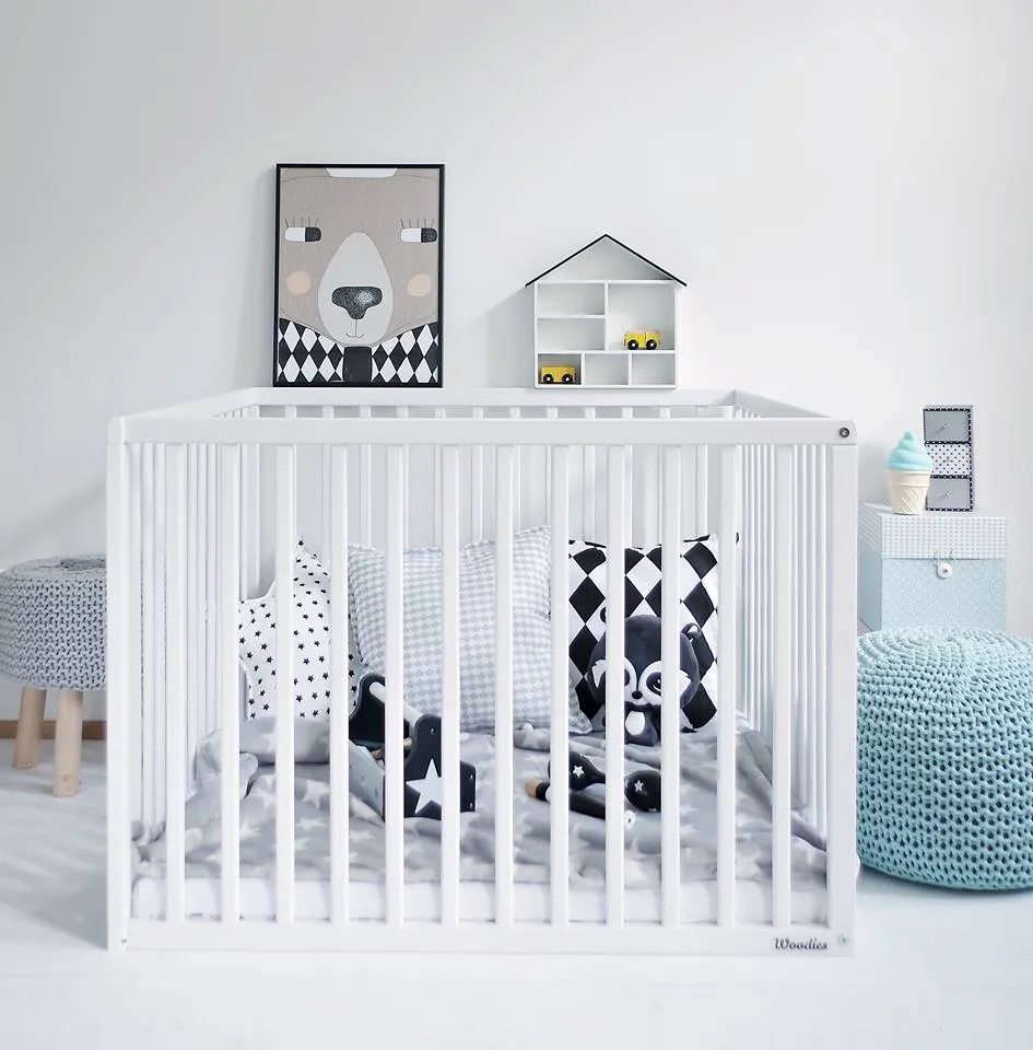 Woodies Playpen ohrádka dřevěná čtvercová stabilní