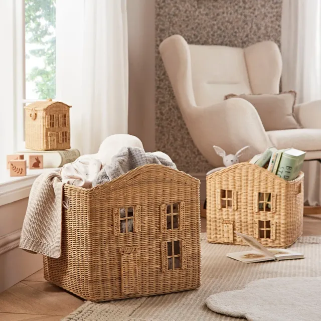 Cuddleco Country Cottage úložné koše z ratanu sada 3 ks