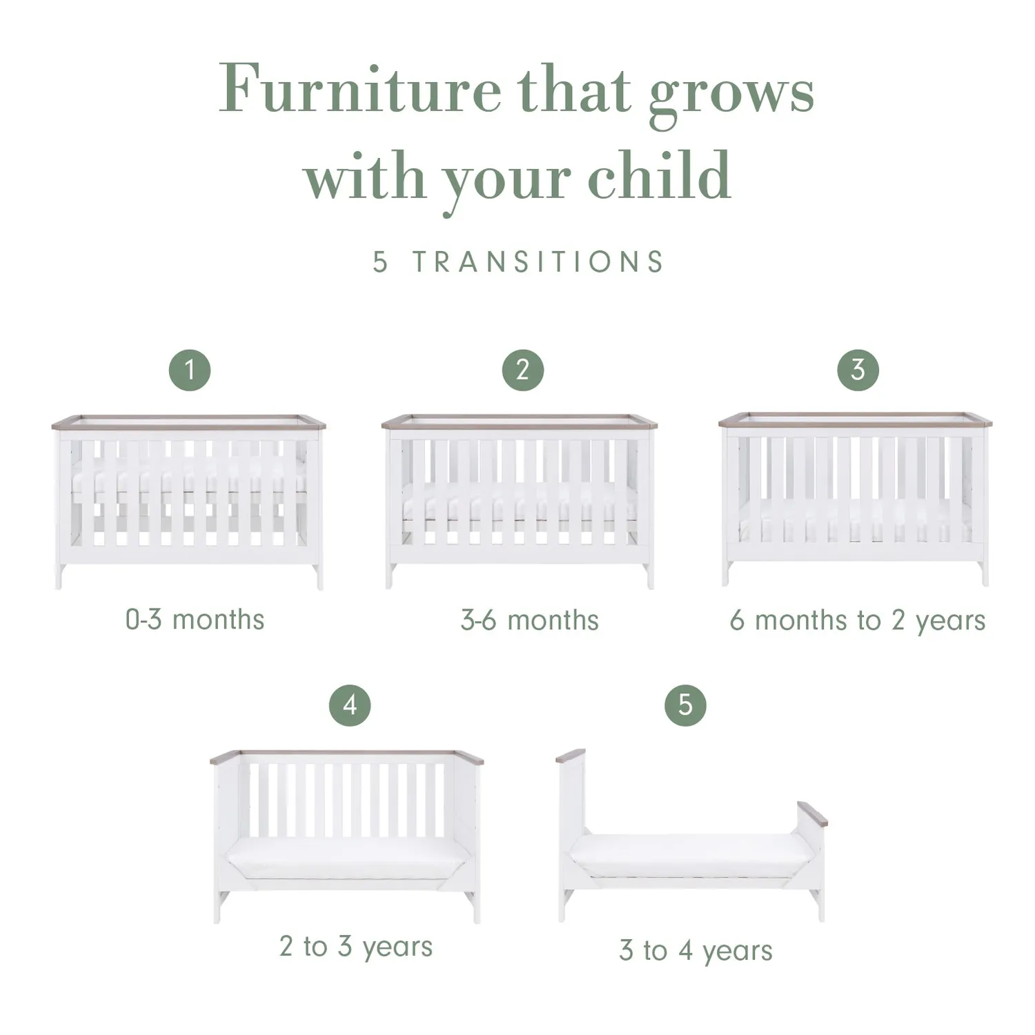 Tutti Bambini Verona postýlka White Oak