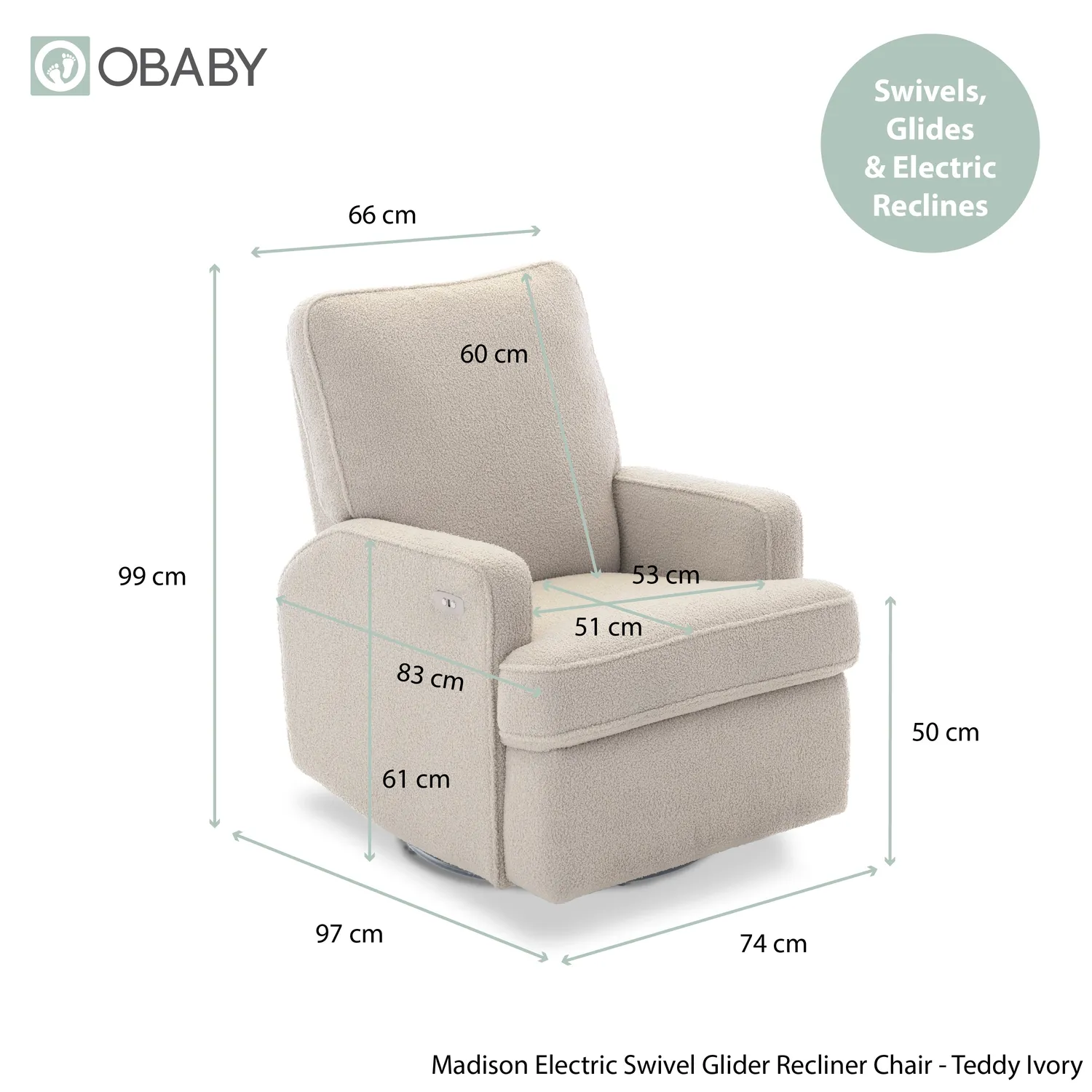 Obaby Madison Electric polohovací křeslo