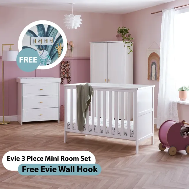 Obaby Evie Mini sestava 3dílná bílá 120×60