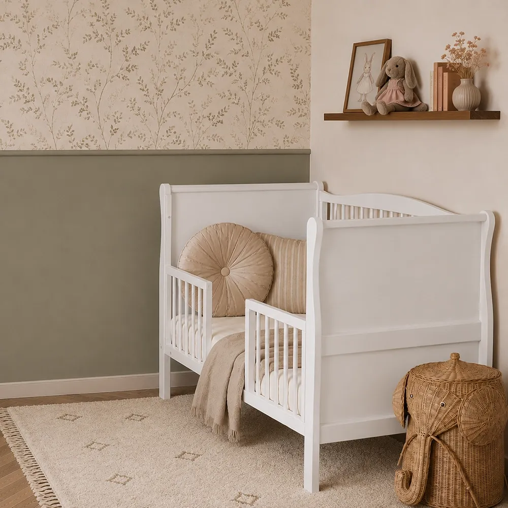 Woodies Noble Cot 120×60 dětská postýlka bílá